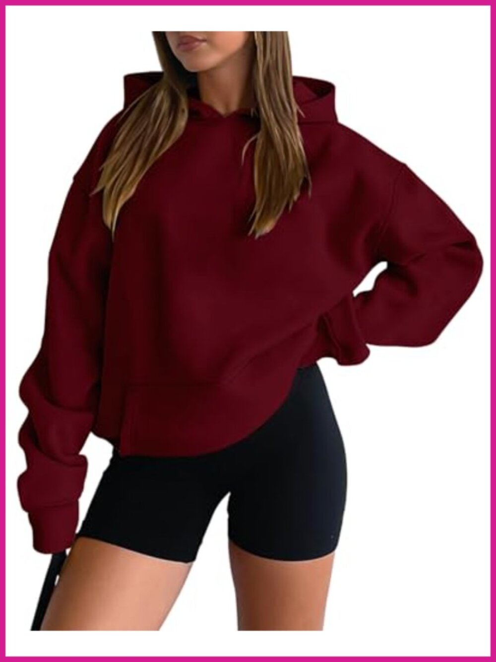 Women's Casual Pullover Hoodie Long Sleeve Sweatshirt with Kangaroo Pocket